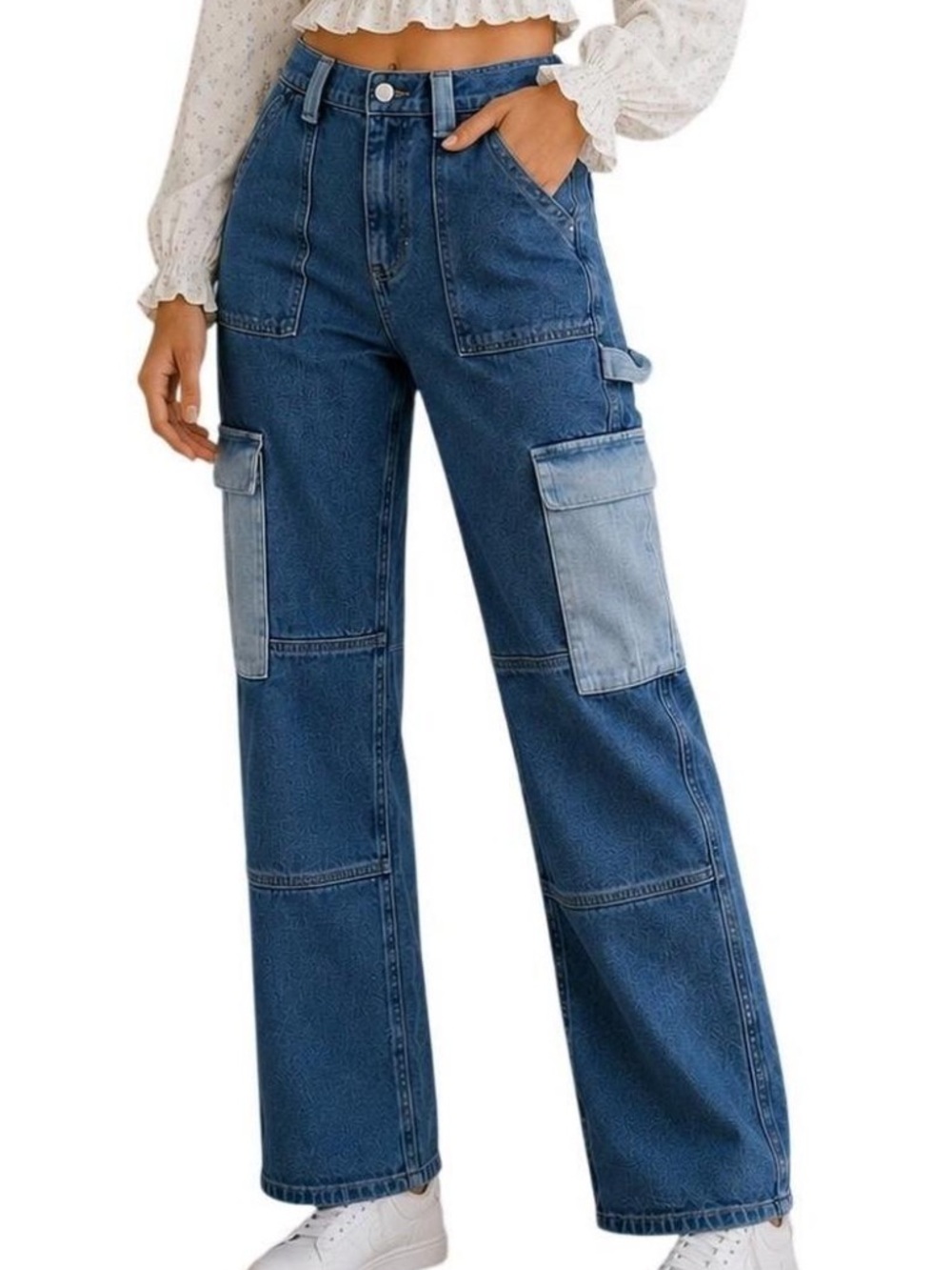 PacSun Cargo Jeans with Patchwork Design-NWOT never worn